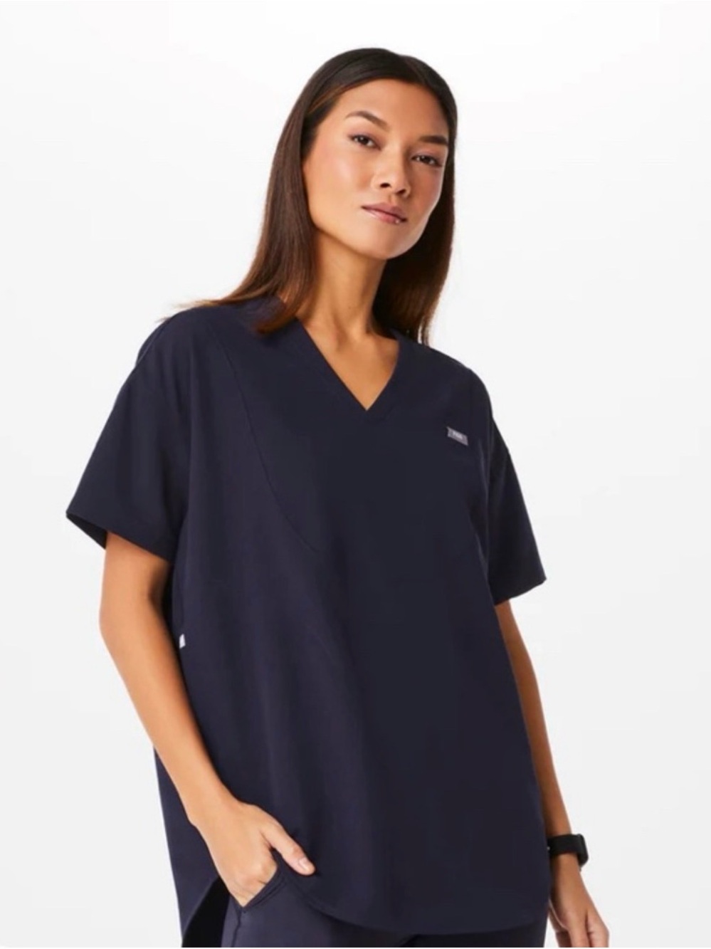 Women’s Navy V-Neck Medical Scrub Top